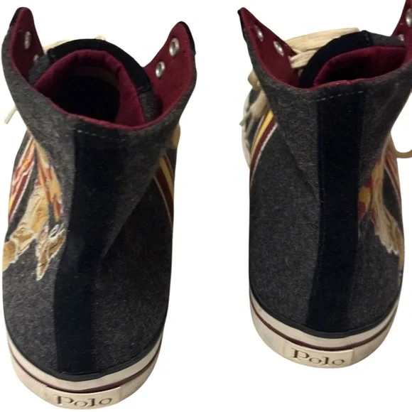 Polo Ralph Lauren vintage Gray and Black High-Top Sneakers with Bear Patch - Picture 8 of 8